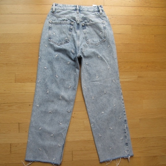 PLAYBOY By PacSun High Rise Boyfriend Bunny Embroidery Crop Jeans Women's Sz 24 - Picture 5 of 10